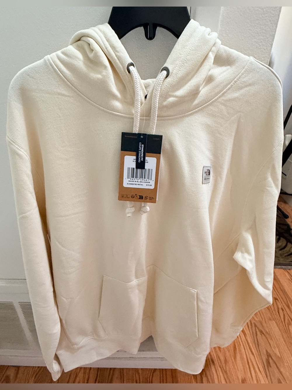 THE NORTH FACE Men's Heritage Patch Pullover Hoodie White Dune Size XL NWT
